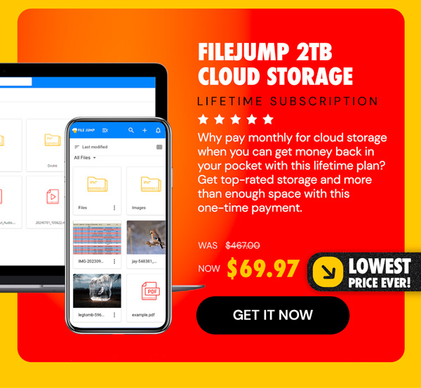 FileJump 2TB Cloud Storage: Lifetime Subscription