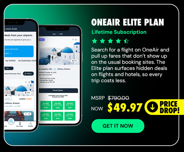 OneAir Elite Plan: Lifetime Subscription (Save Big on Flights, Hotels & More)
