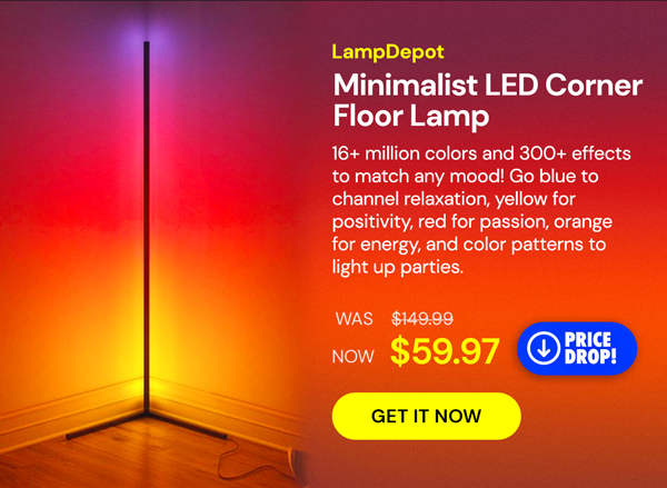 Lamp Depot Minimalist LED Corner Floor Lamp