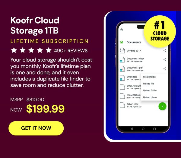 Koofr Cloud Storage: Lifetime Subscription (1TB)