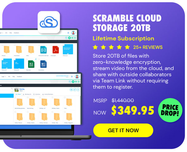Scramble Cloud Storage Lifetime Subscription (20TB)