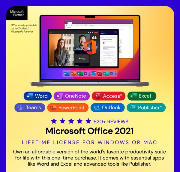 Microsoft Office 2021 for Windows or Mac: Lifetime License