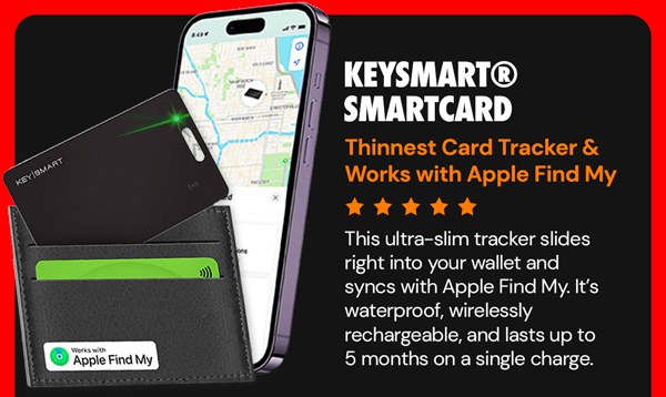 KeySmart® SmartCard - Thinnest Card Tracker & Works with Apple Find My
