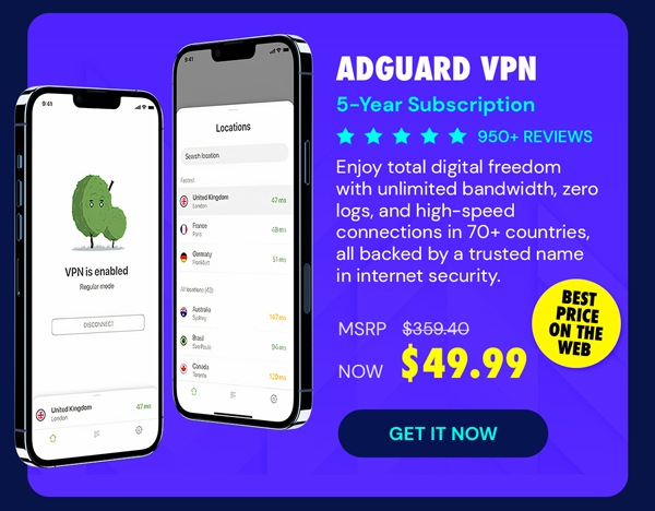 AdGuard VPN: 5-Yr Subscription