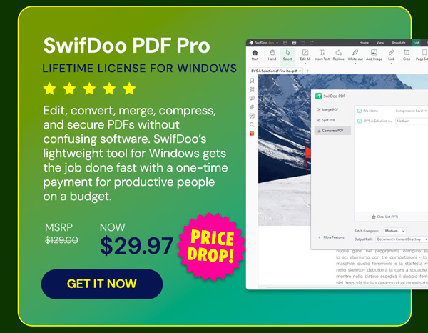 SwifDoo PDF Pro: Perpetual Lifetime License for Windows