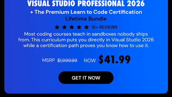 Microsoft Visual Studio Professional 2026 + The Premium Learn to Code Certification Bundle