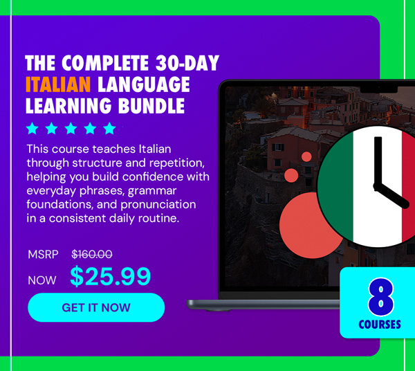 The Complete 30-Day Italian Language Learning Bundle