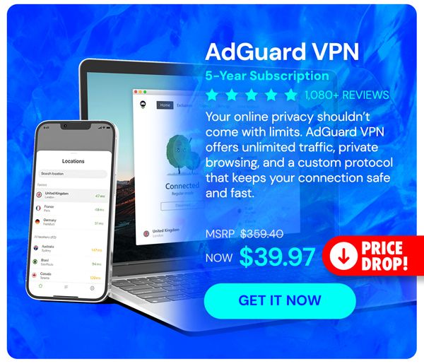 AdGuard VPN: 5-Yr Subscription