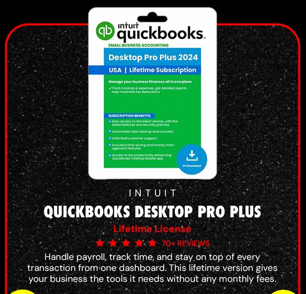 Intuit QuickBooks Desktop Pro Plus 2024 (1 User): Lifetime License