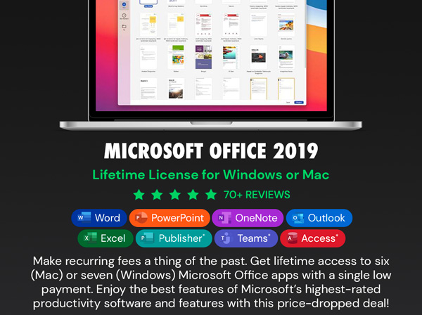 Microsoft Office 2019 for Windows or Mac | Lifetime License