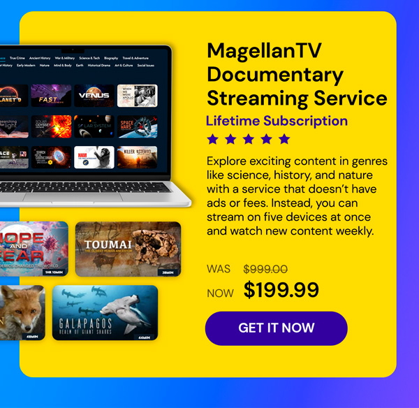 MagellanTV Documentary Streaming Service: Lifetime Subscription