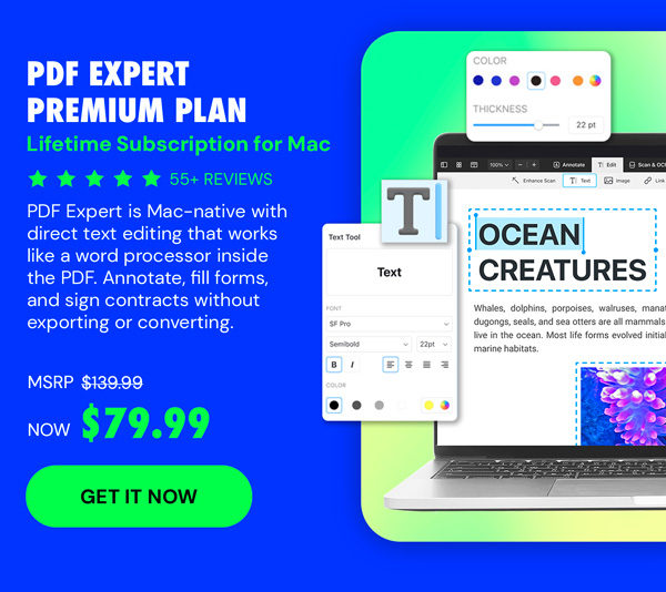 PDF Expert Premium Plan: Lifetime Subscription (Mac)