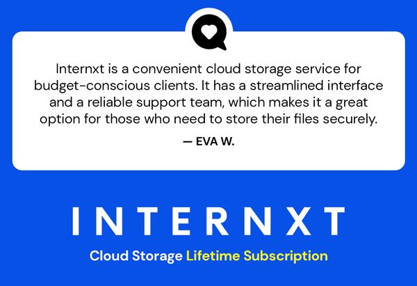 Internxt Cloud Storage: Lifetime Subscription in a Variety of Capacities