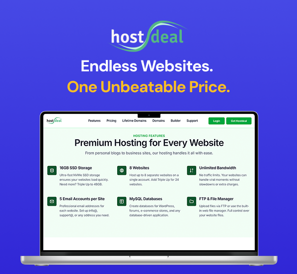 Hostdeal Unlimited Plan: Lifetime Subscription