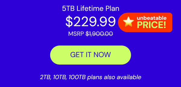 Internxt Cloud Storage Lifetime Subscription: 2TB to 100TB Plans