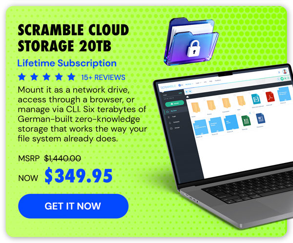 Scramble Cloud Storage Lifetime Subscription (20TB)