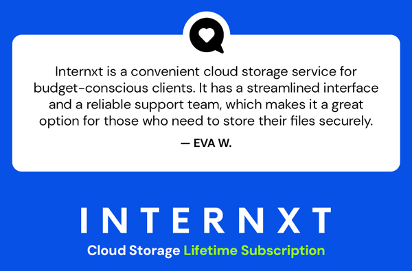 Internxt Cloud Storage Lifetime Subscription: 10TB Plan