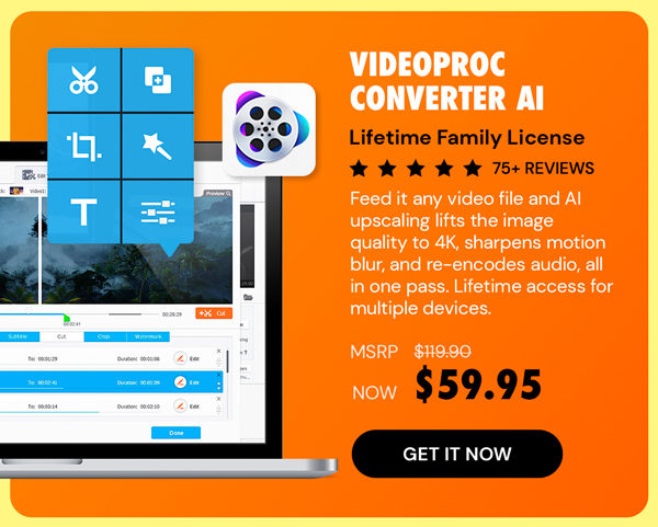 VideoProc Converter AI: Lifetime Family License (For Windows)