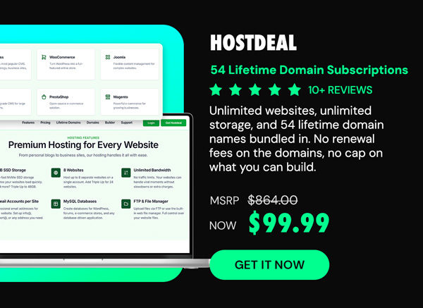 Hostdeal: 54 Lifetime Domain Subscriptions