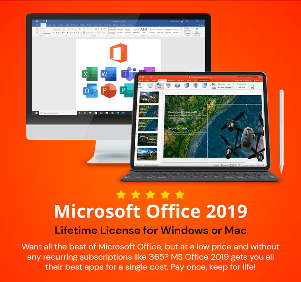 Microsoft Office 2019 for Windows or Mac Lifetime License