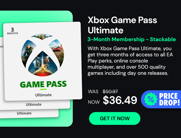 Xbox Game Pass Ultimate: 3-Month Membership - Stackable & Global - (Xbox Series X/S, Xbox One, Windows - Digital Code) - Final Sale