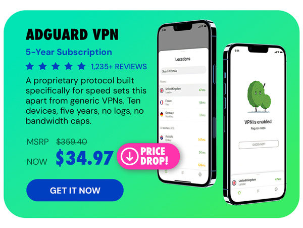 AdGuard VPN: 5-Yr Subscription