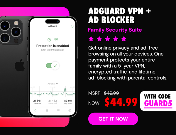 AdGuard VPN + Ad Blocker Family Security Suite