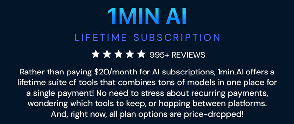 1minAI Pro Plan Lifetime Subscription
