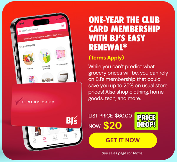 One-Year The Club Card Membership with BJ’s Easy Renewal® (Terms Apply)
