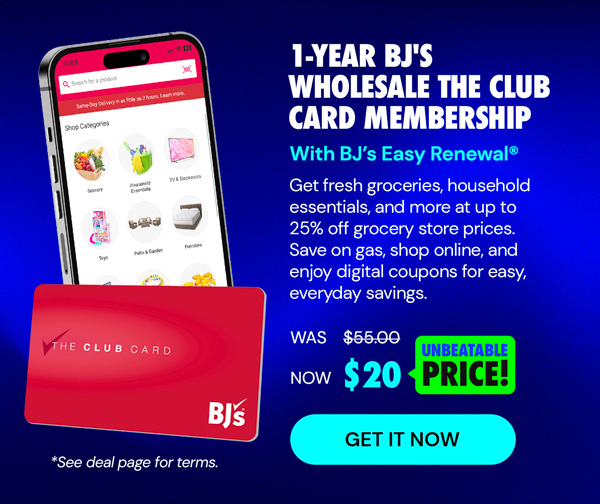 One-Year The Club Card Membership with BJ’s Easy Renewal® (Terms Apply)