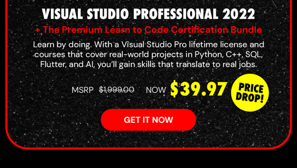 Microsoft Visual Studio Professional 2022 + The Premium Learn to Code Certification Bundle