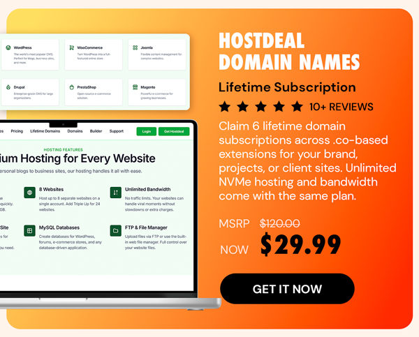 Hostdeal Domain Names Lifetime Subscriptions