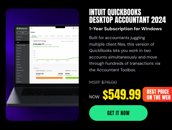 Intuit QuickBooks Desktop Accountant 2024 for Win (1 User): 1-Year Subscription