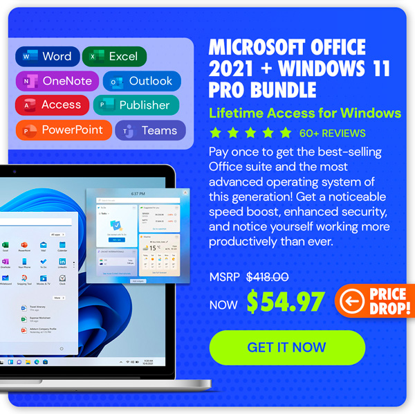 The Ultimate Microsoft Office Professional 2021 for Windows: Lifetime License + Windows 11 Pro Bundle