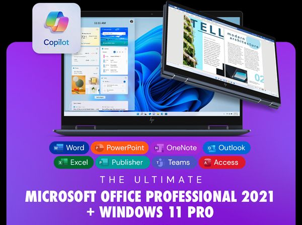 The Ultimate Microsoft Office Professional 2021 for Windows: Lifetime License + Windows 11 Pro Bundle