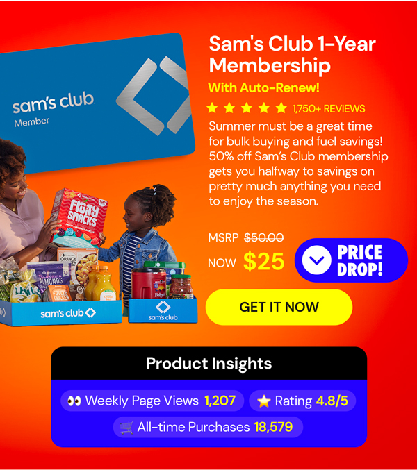 Sam's Club 1-Year Membership with Auto-Renew!