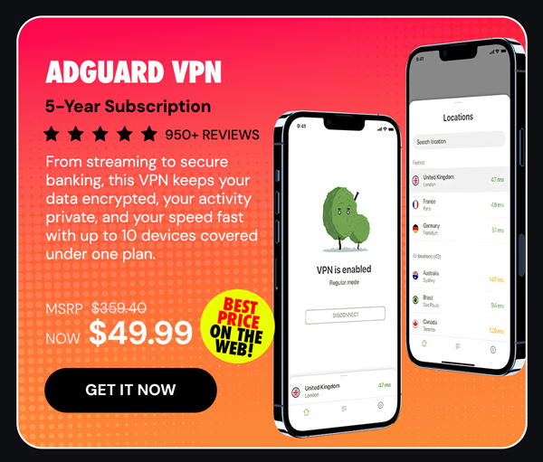 AdGuard VPN: 5-Yr Subscription