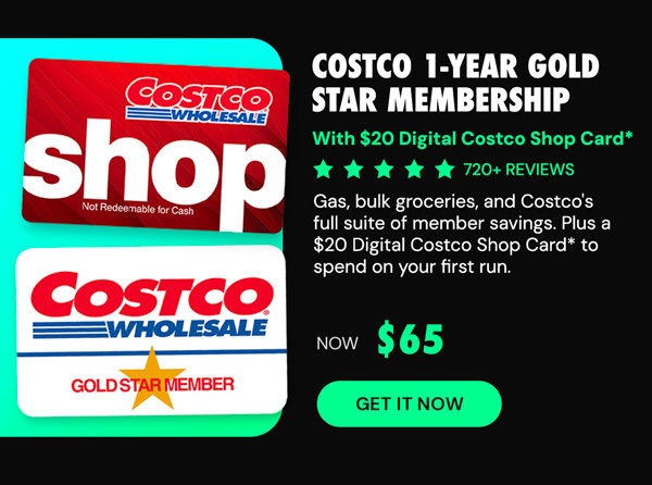 Costco 1-Year Gold Star Membership + $20 Digital Costco Shop Card
