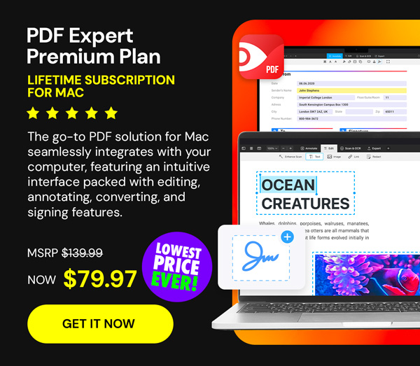 PDF Expert Premium Plan: Lifetime Subscription (Mac)