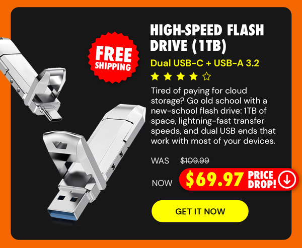 Dual USB-C + USB-A 3.2 High Speed Flash Drive (1TB)