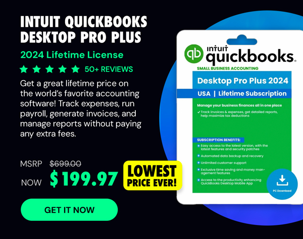 Intuit QuickBooks Desktop Pro Plus 2024 (1 User): Lifetime License
