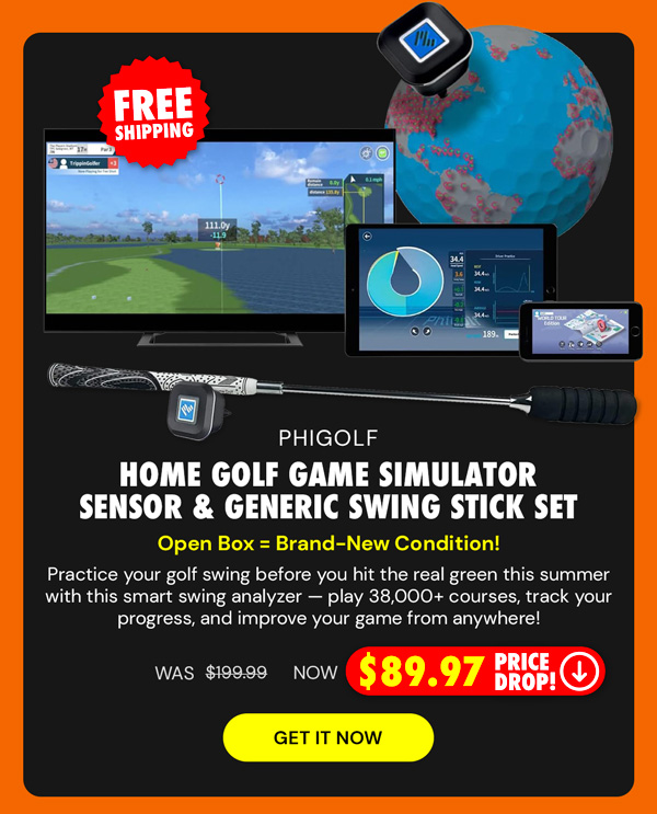 Phigolf Home Golf Game Simulator Sensor & Generic Swing Stick Set (Open Box)