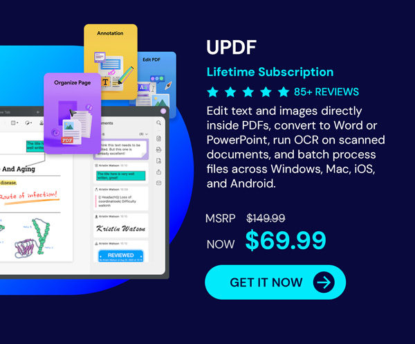 UPDF - Edit, Convert, AI Chat with PDF: Lifetime Subscription