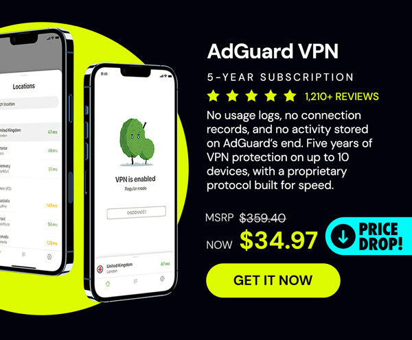 AdGuard VPN: 5-Yr Subscription
