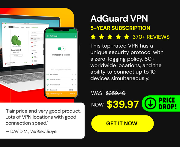 AdGuard VPN: 5-Yr Subscription