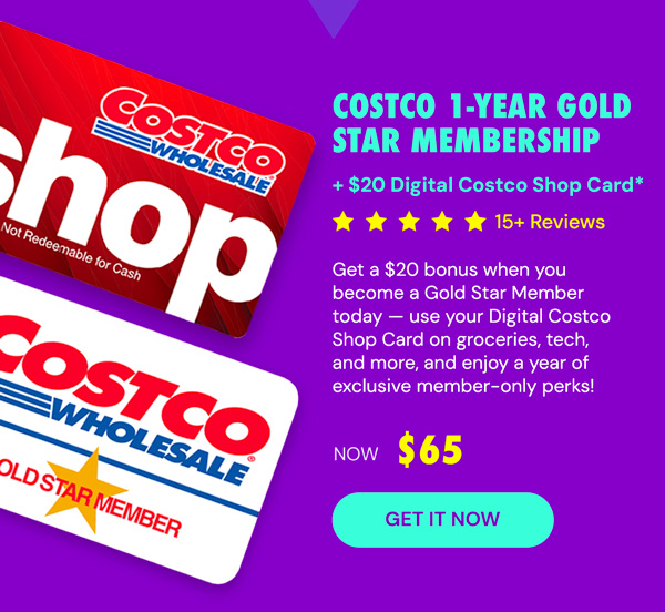 Costco 1-Year Gold Star Membership + $20 Digital Costco Shop Card
