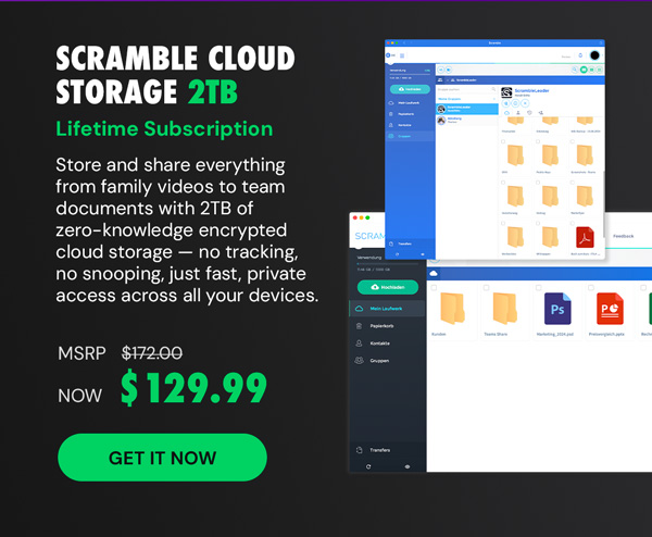 Scramble Cloud Cloud Storage Lifetime Subscription (2TB)