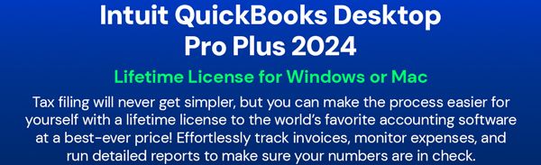 Intuit QuickBooks Desktop Pro Plus 2024 (1 User): Lifetime Licenses