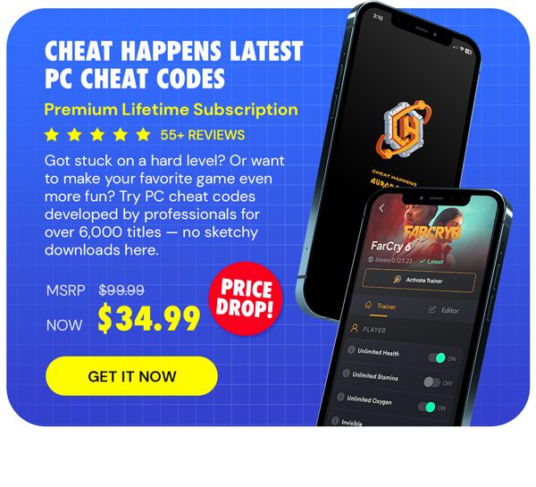 Cheat Happens Latest PC Cheat Codes: Premium Lifetime Subscription