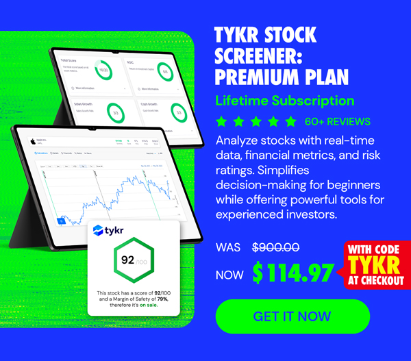 Tykr Stock Screener: Premium Plan Lifetime Subscription